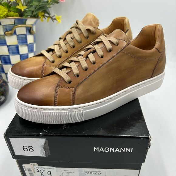 Men's Magnanni  leather sneakers size 7, made in Portugal - Picture 1 of 9